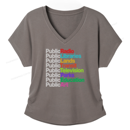 Pagewings Public Libraries Soft Women's Modal V-neck T-shirt