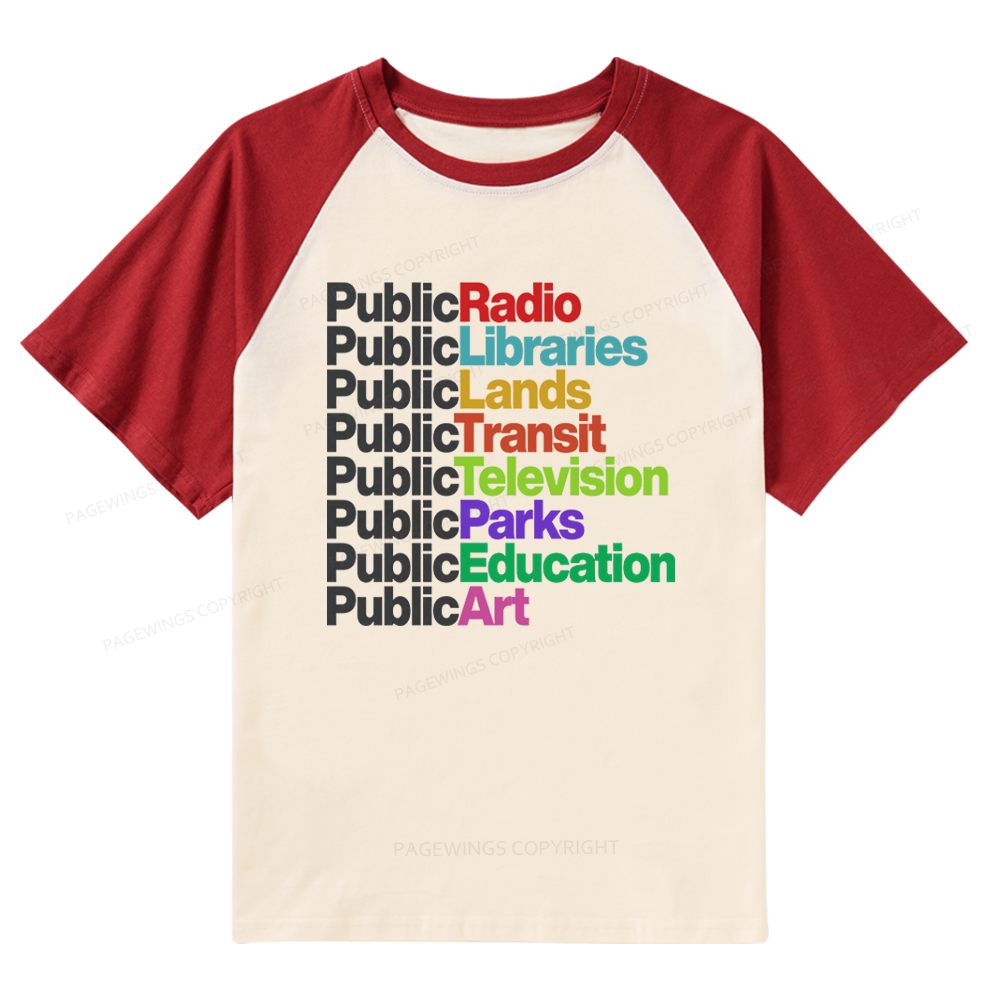 Pagewings Public Libraries Raglan T-shirt
