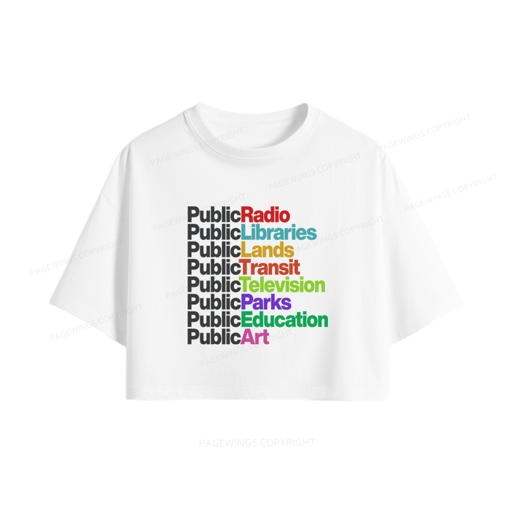 Pagewings Public Libraries Women Crop Tops