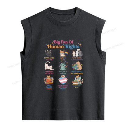 Pagewings Big Fan Of Human Rights Women's Washed Tank Top