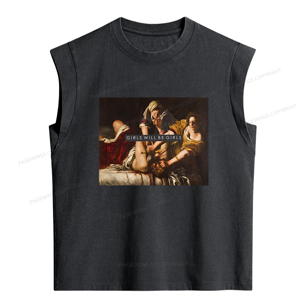 Pagewings Girls Will Be Girls Women's Washed Tank Top