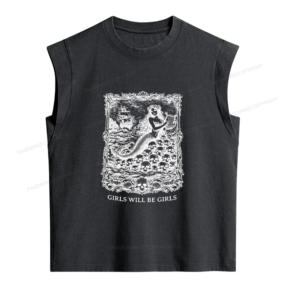 Pagewings Girls Will Be Girls Women's Washed Tank Top