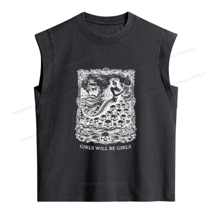 Pagewings Girls Will Be Girls Women's Washed Tank Top