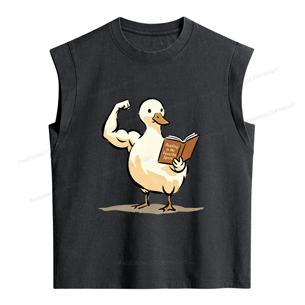 Pagewings Reading is My Favorite Sport Women's Washed Tank Top