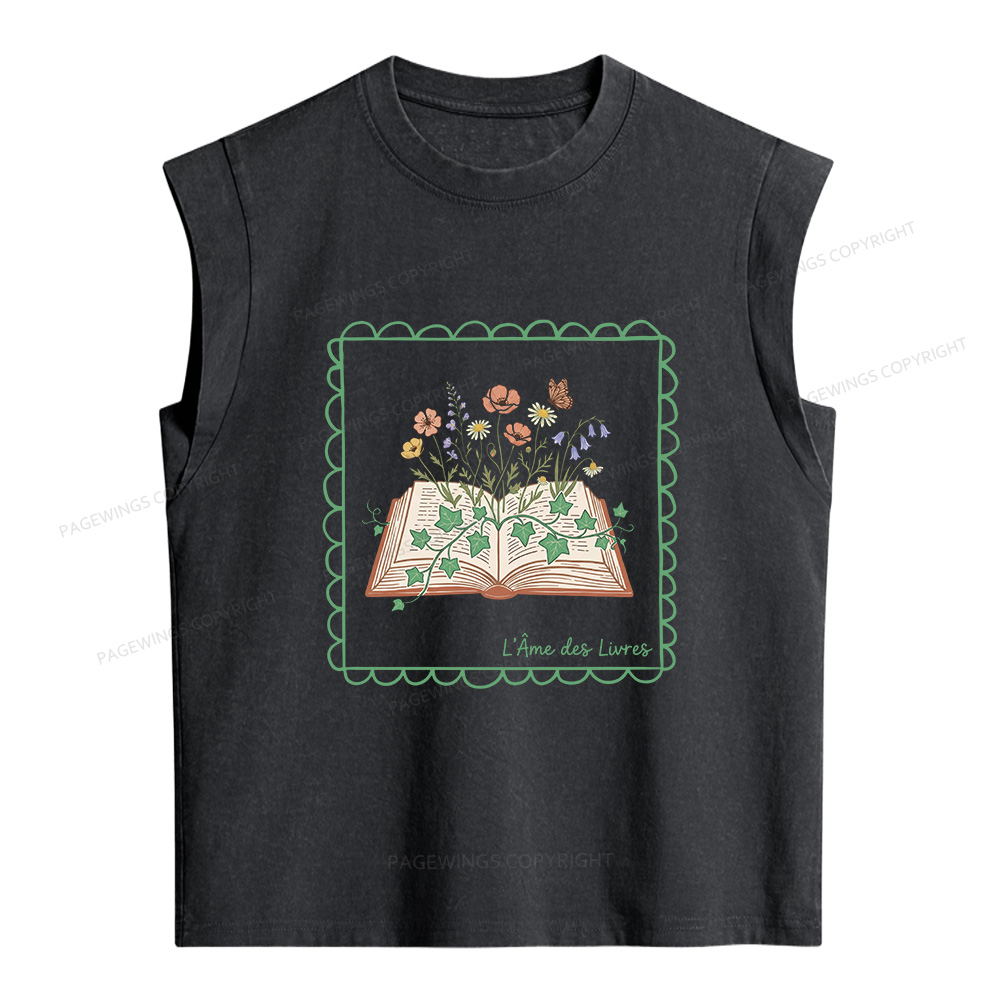 Pagewings The Soul of Books Women's Washed Tank Top