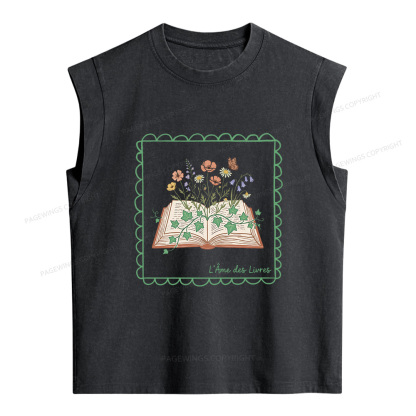 Pagewings The Soul of Books Women's Washed Tank Top