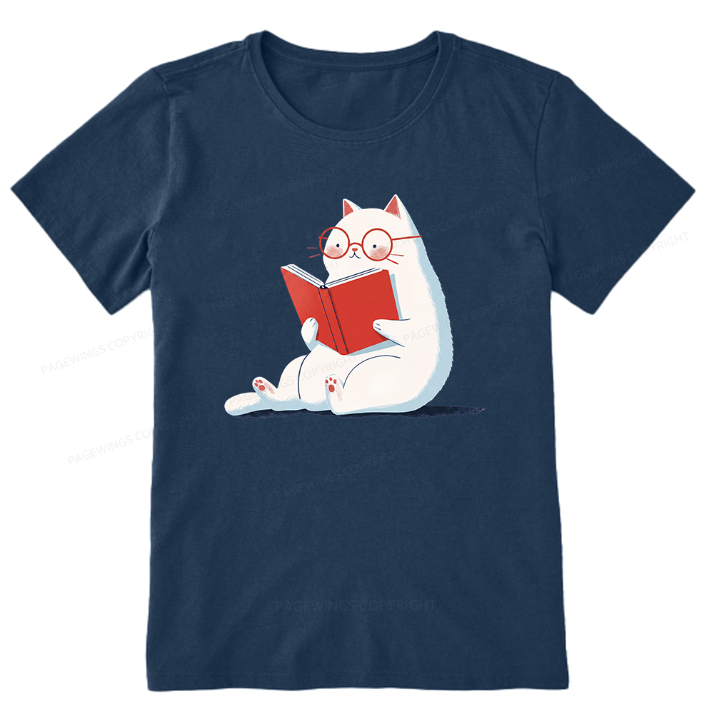 Pagewings Cat Reading Book Unisex Classic T-shirt