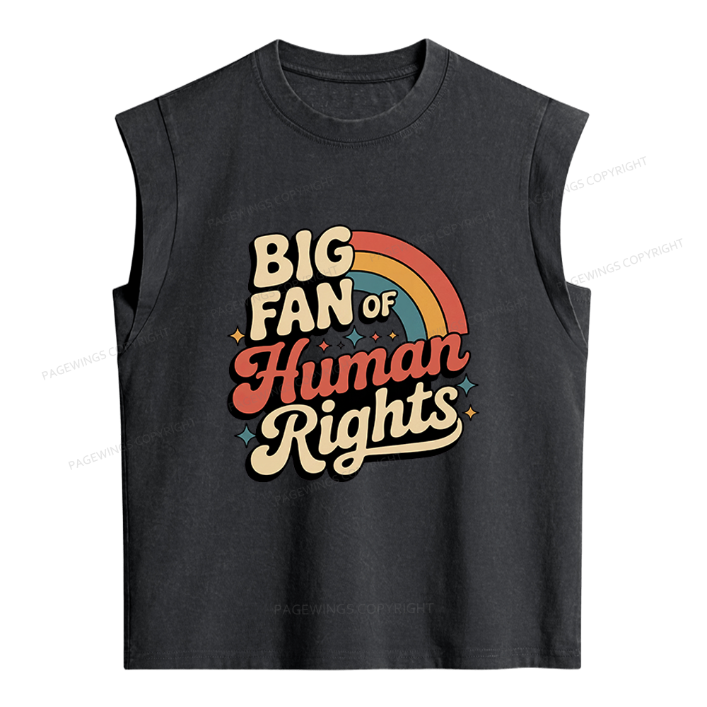 Pagewings Big Fan of Human Rights Women's Washed Tank Top