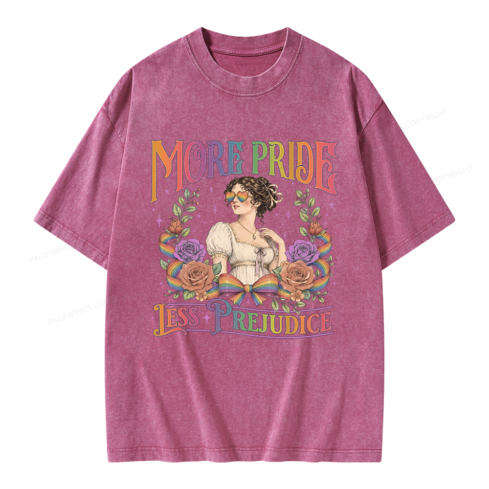 Pagewings More Pride Less Prejudice Unisex Washed T-shirt