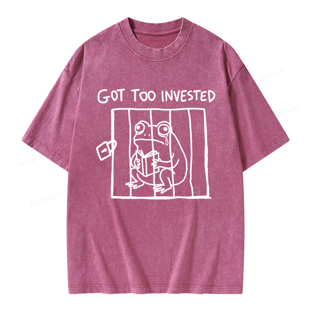 Pagewings Got Too Invested Unisex Washed T-shirt
