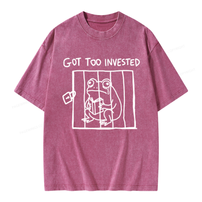 Pagewings Got Too Invested Unisex Washed T-shirt