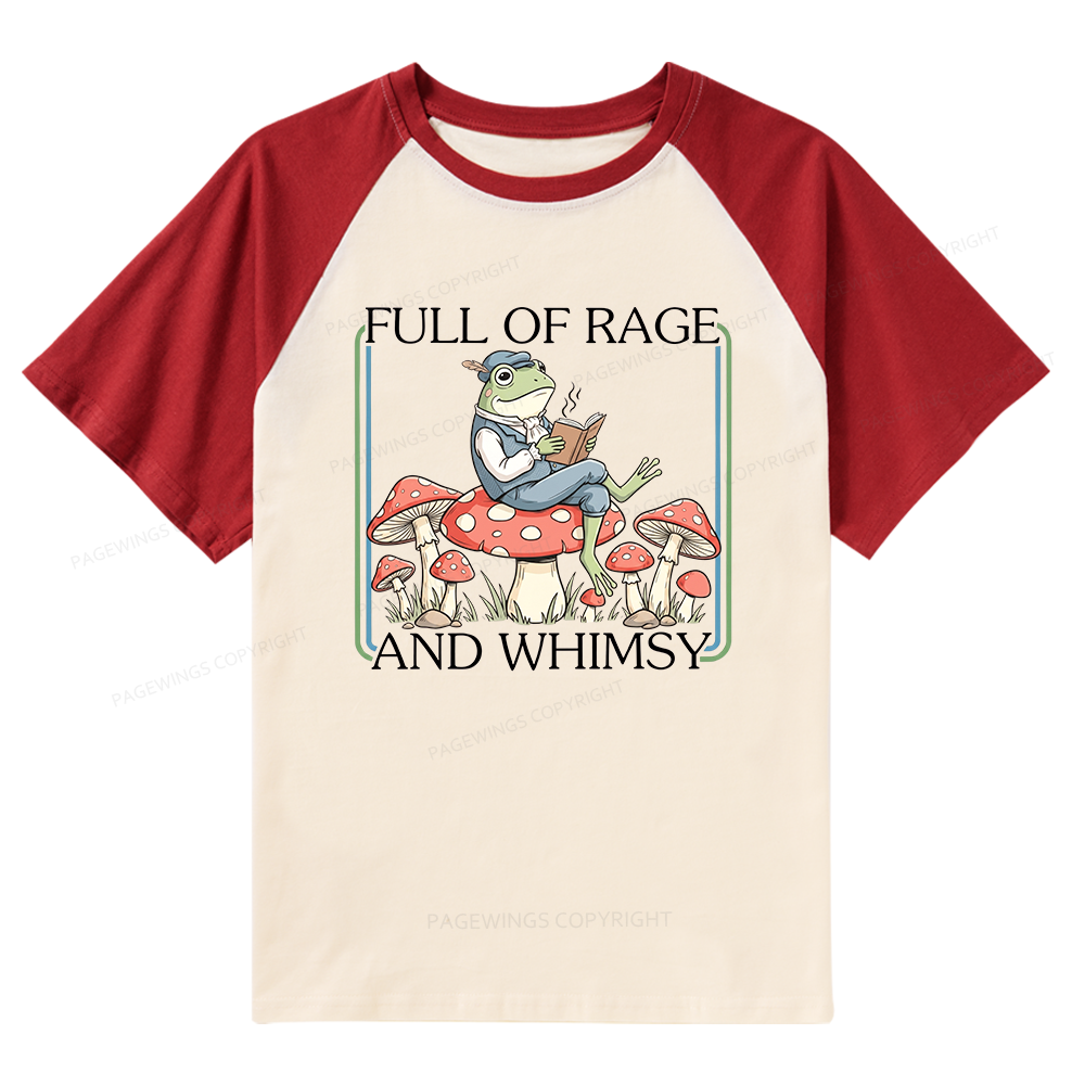 Pagewings Full Of Rage and Whimsy Raglan T-shirt