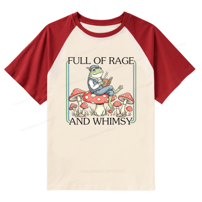 Pagewings Full Of Rage and Whimsy Raglan T-shirt