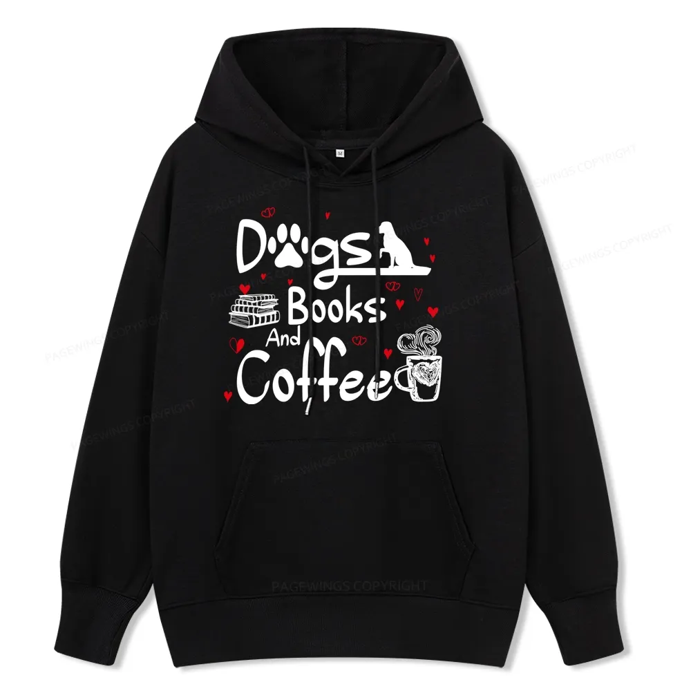 Pagewings Dogs Books And Coffee Unisex Classic Hoodie
