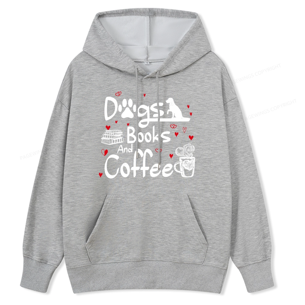 Pagewings Dogs Books And Coffee Unisex Classic Hoodie