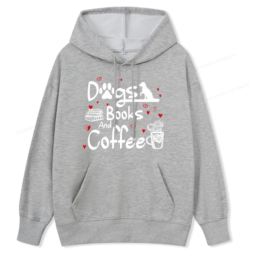 Pagewings Dogs Books And Coffee Unisex Classic Hoodie