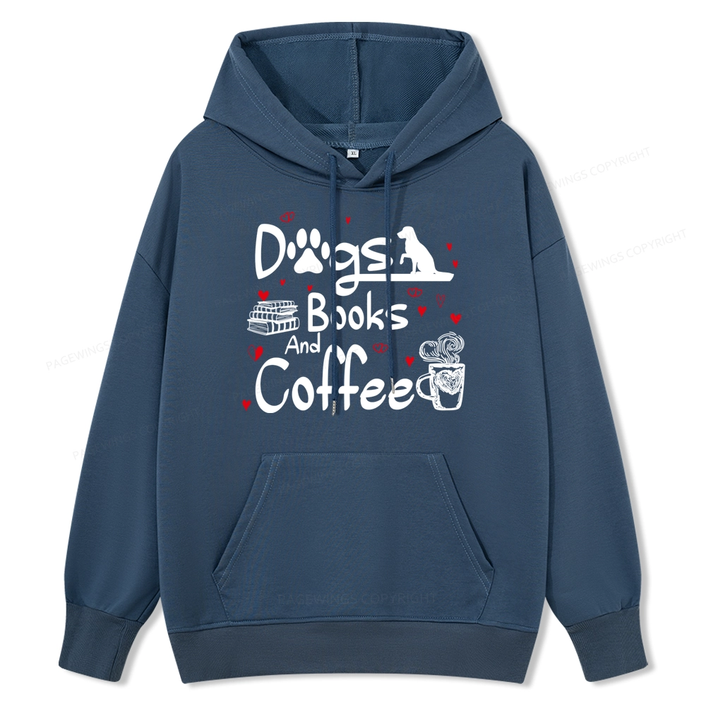 Pagewings Dogs Books And Coffee Unisex Classic Hoodie