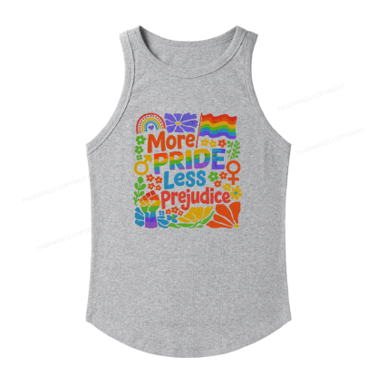 Pagewings Slim Fit More Pride Less Prejudice Women's Fitted Tank Top 