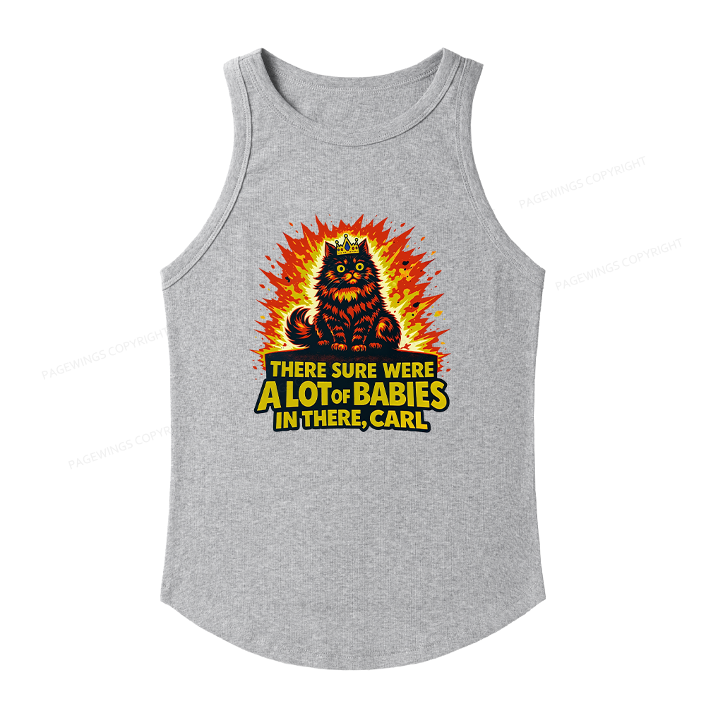 Pagewings Slim Fit A Lot Of Babies In There Women's Fitted Tank Top 