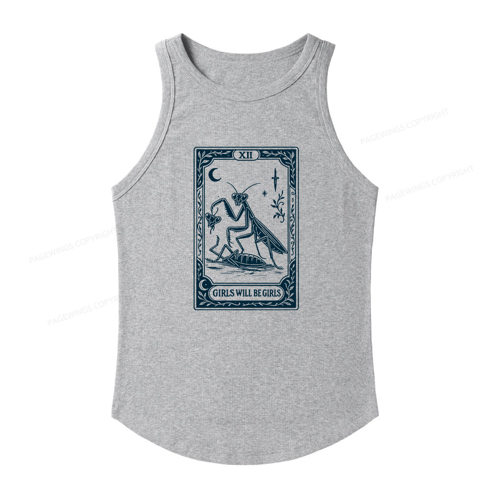Pagewings Slim Fit Girls Will Be Girls Women's Fitted Tank Top 