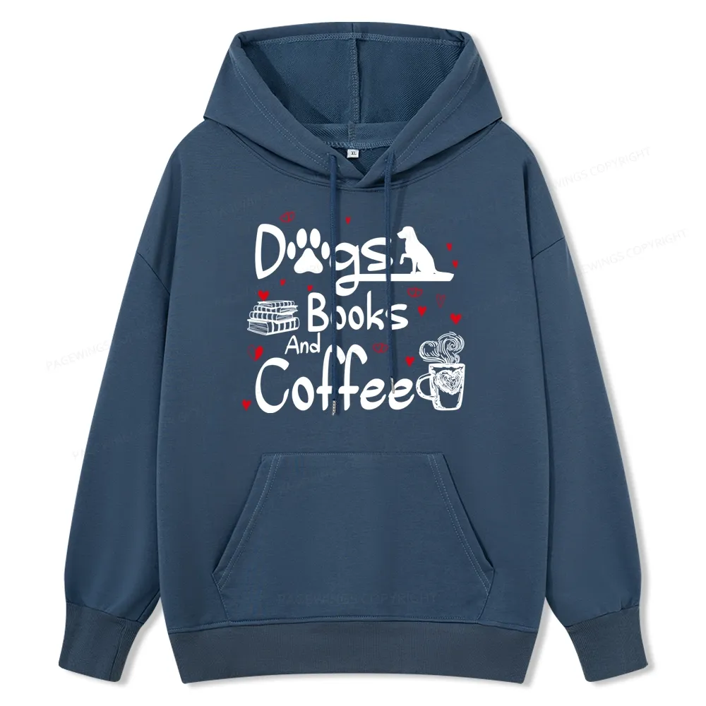 Pagewings Dogs Books And Coffee Unisex Classic Hoodie