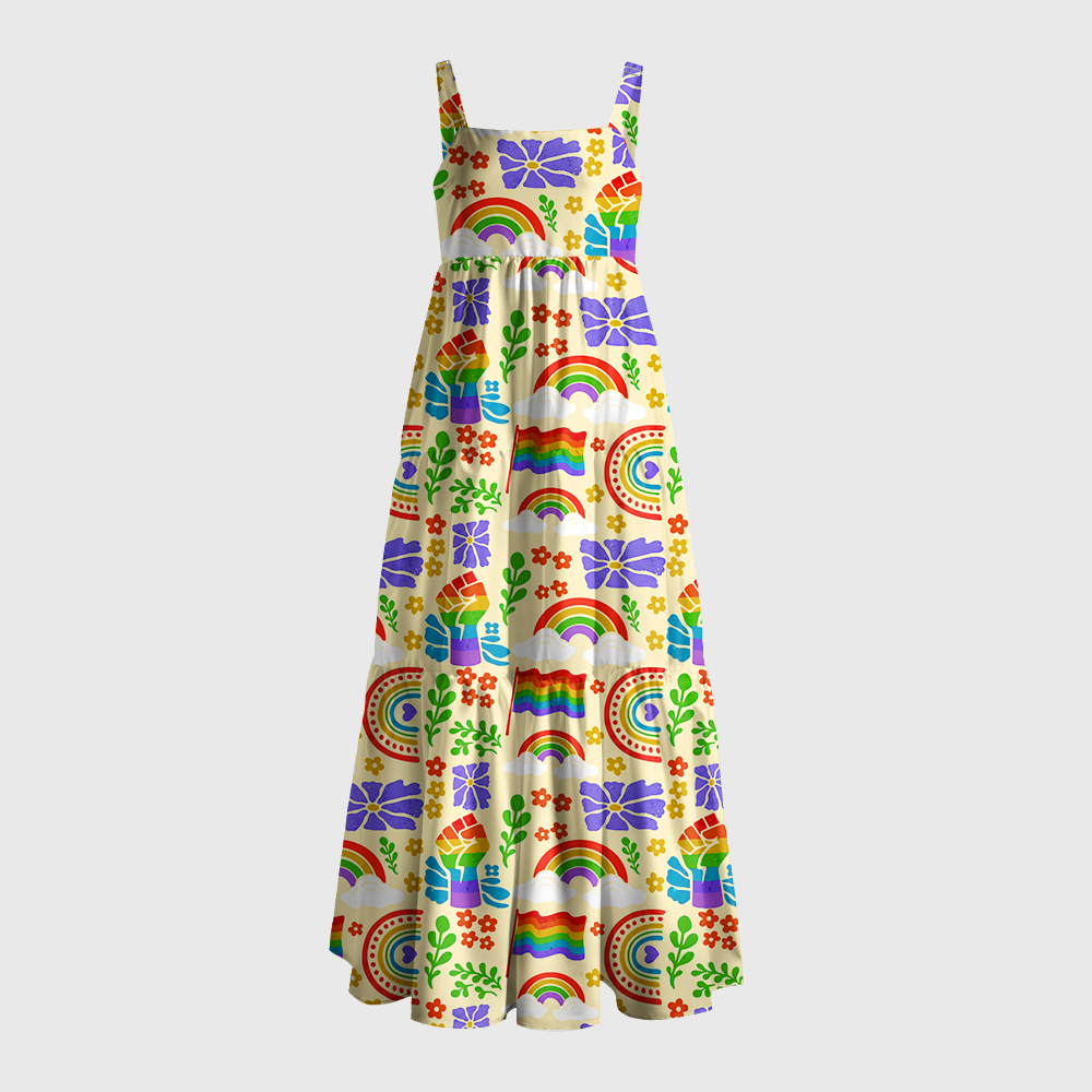 Pagewings Book Rainbow  Maxi Dress