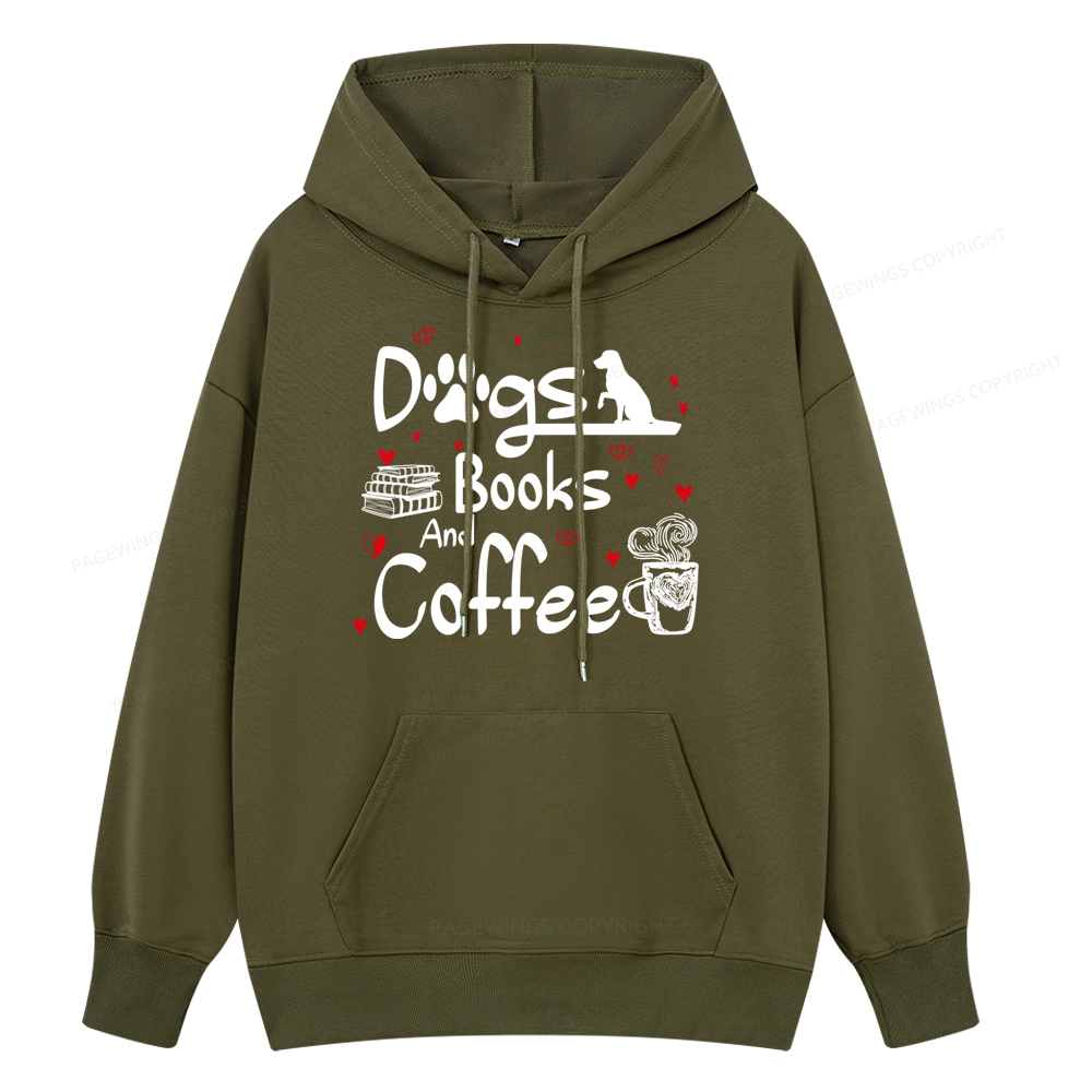 Pagewings Dogs Books And Coffee Unisex Classic Hoodie