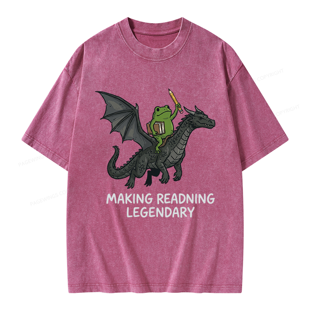 Pagewings Making Reading Legendary Unisex Washed T-shirt