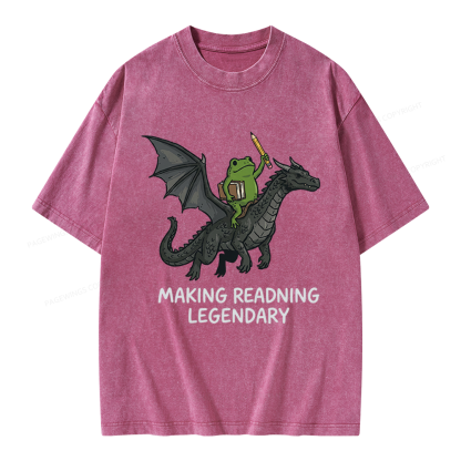 Pagewings Making Reading Legendary Unisex Washed T-shirt