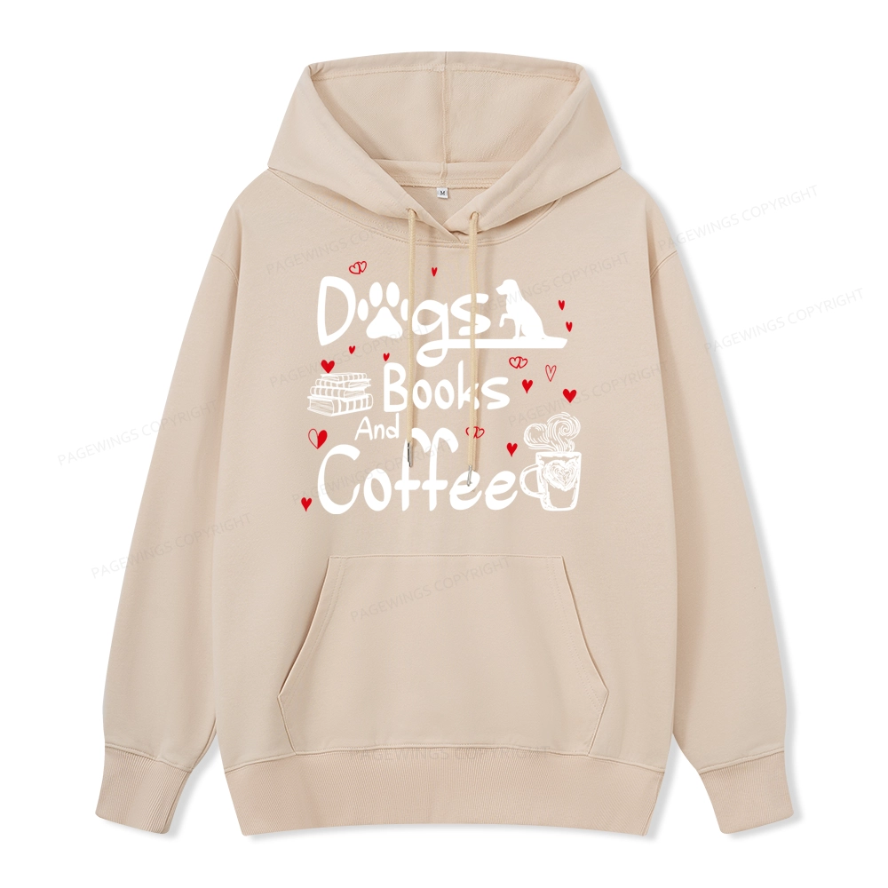 Pagewings Dogs Books And Coffee Unisex Classic Hoodie
