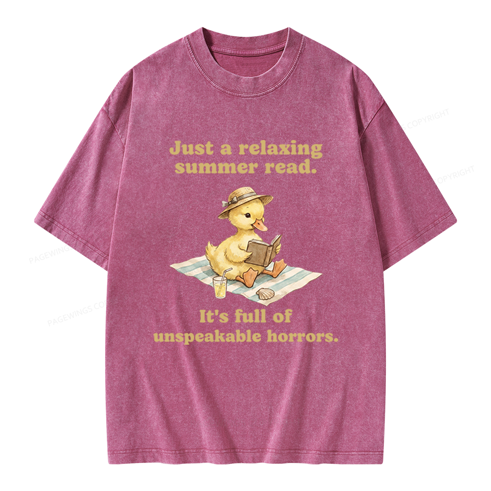 Pagewings Summer Read Unisex Washed T-shirt