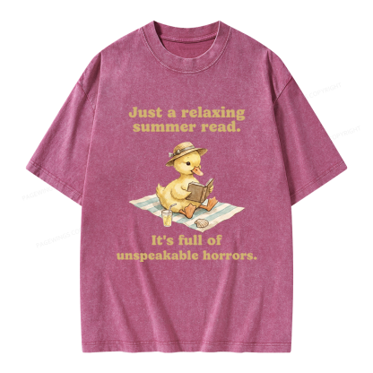Pagewings Summer Read Unisex Washed T-shirt