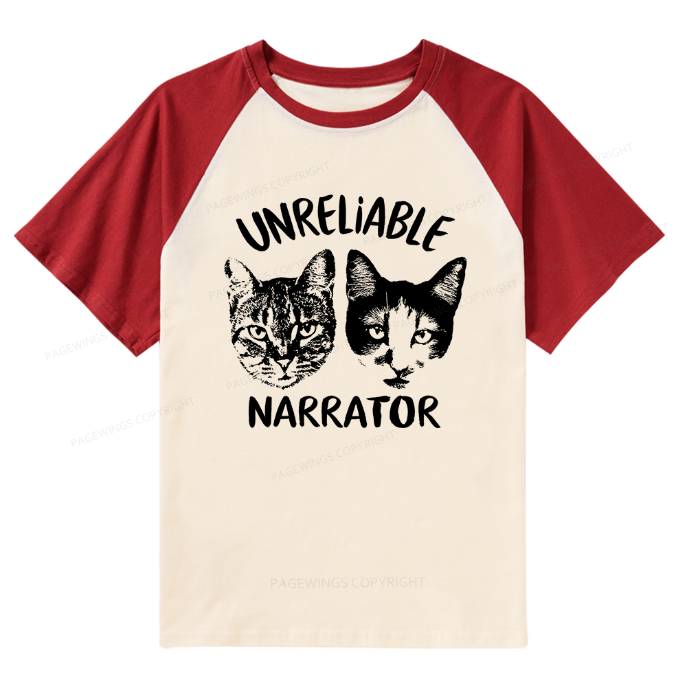 Pagewings Unreliable Narrator Raglan T-shirt