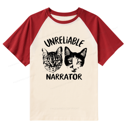 Pagewings Unreliable Narrator Raglan T-shirt