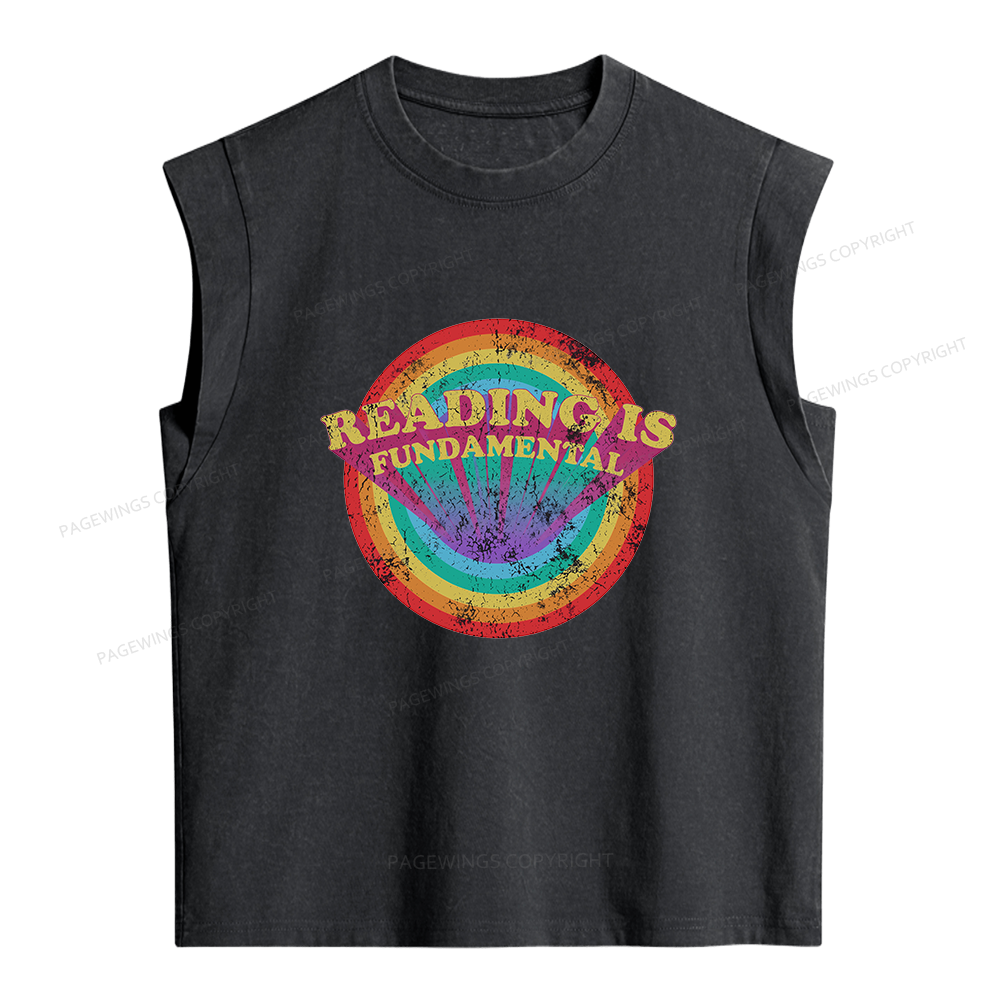 Pagewings Reading Is Fundamental Women's Washed Tank Top