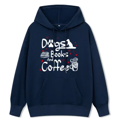 Pagewings Dogs Books And Coffee Unisex Classic Hoodie