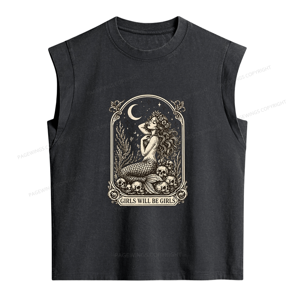 Pagewings Girls Will Be Girls Women's Washed Tank Top