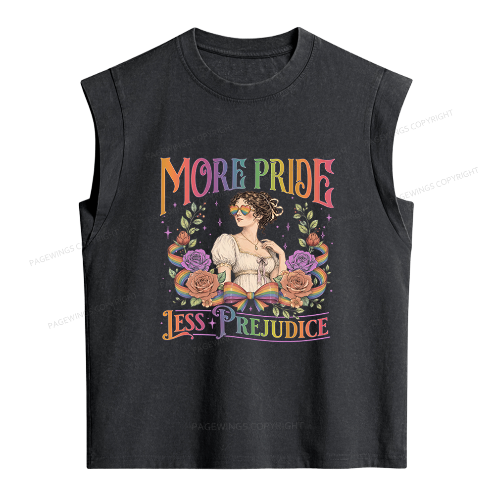 Pagewings More Pride Less Prejudice Women's Washed Tank Top
