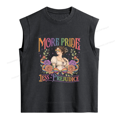 Pagewings More Pride Less Prejudice Women's Washed Tank Top