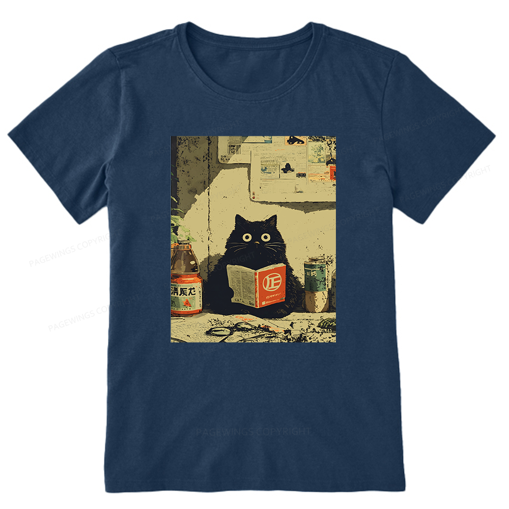 Pagewings Vintage Cat Book Unisex Classic T-shirt