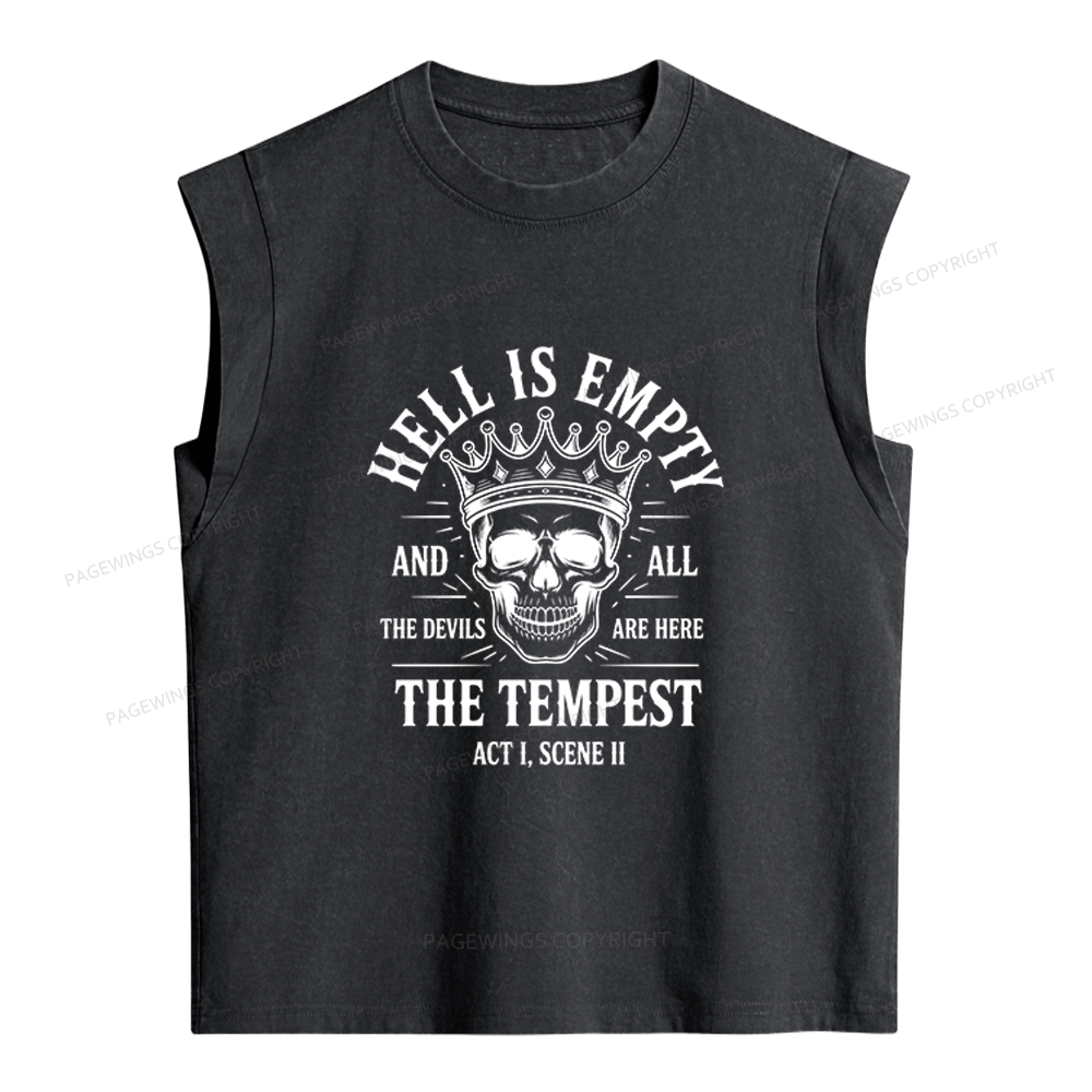 Pagewings Hell Is Empty And All The Devils Are Here Women's Washed Tank Top