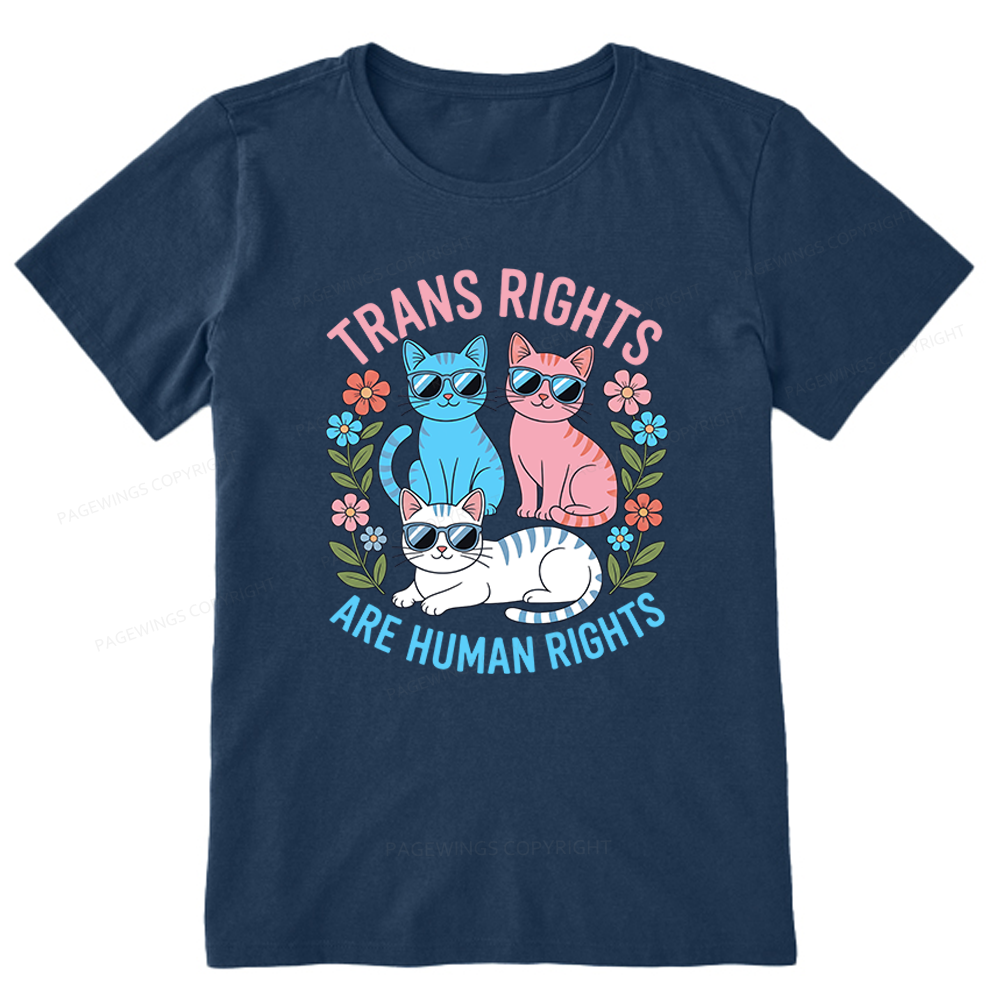 Pagewings Trans Rights Are Human Rights Cat Unisex Classic T-shirt