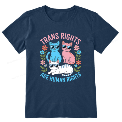 Pagewings Trans Rights Are Human Rights Cat Unisex Classic T-shirt