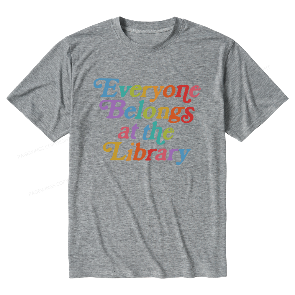 Pagewings Soft Everyone belongs at the library Unisex Heather T-Shirt