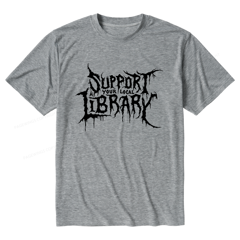 Pagewings Soft Support Your Local Library Unisex Heather T-Shirt