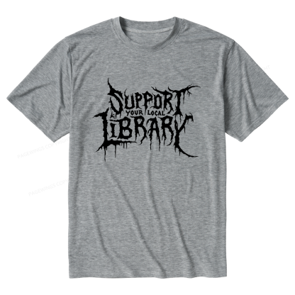 Pagewings Soft Support Your Local Library Unisex Heather T-Shirt