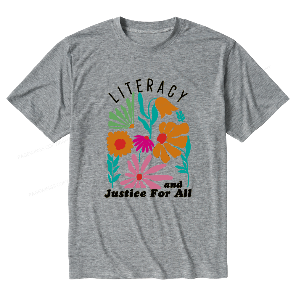 Pagewings Soft Literacy And Justice Unisex Heather T-Shirt