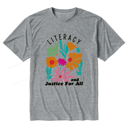 Pagewings Soft Literacy And Justice Unisex Heather T-Shirt