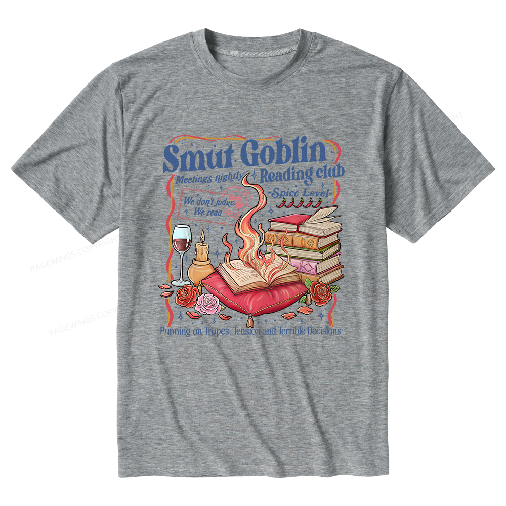 Pagewings Soft Smut Goblin Dark Romance Bookish Unisex Heather T-Shirt