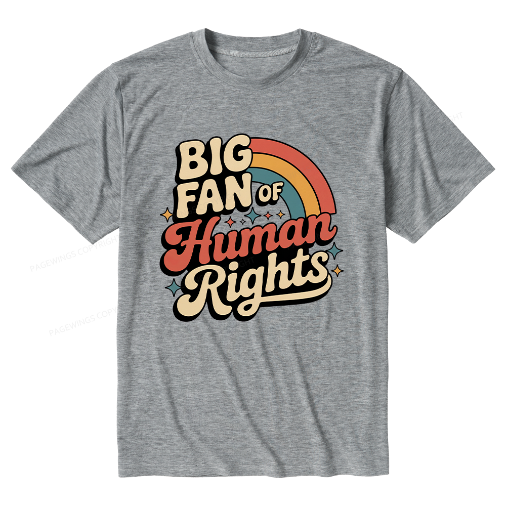 Pagewings Soft Big Fan of Human Rights Unisex Heather T-Shirt